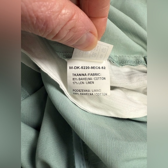 DENI CLER Mint Green paperbag waist cropped pants size 8 - Picture 9 of 12